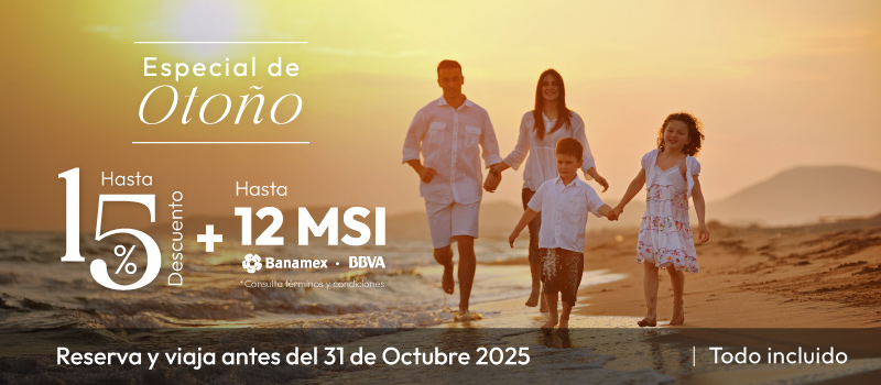 Especial De Otoño en Tesoro en Tesoro Manzanillo viajando del 01/Octubre/2025 al 31/Octubre/2025