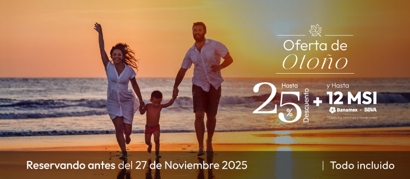  Oferta De Otoño En Tesoro Ixtapa  en Tesoro en Tesoro Ixtapa viajando del 18/Noviembre/2025 al 30/Septiembre/2026