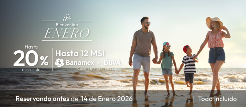 Bienvenido Enero en Tesoro en Tesoro Ixtapa viajando del 01/Enero/2026 al 31/Enero/2026