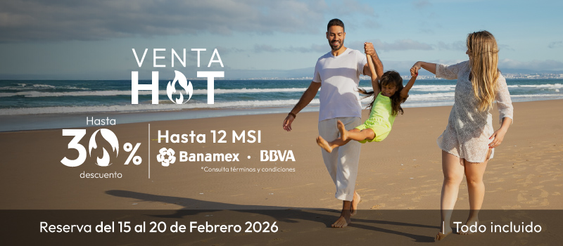 Venta Hot en Tesoro en Tesoro Ixtapa viajando del 15/Febrero/2026 al 31/Enero/2027