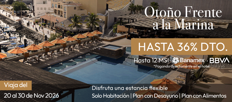Otoño Frente A La Marina en Tesoro en Tesoro Los Cabos viajando del 20/Noviembre/2026 al 30/Noviembre/2026