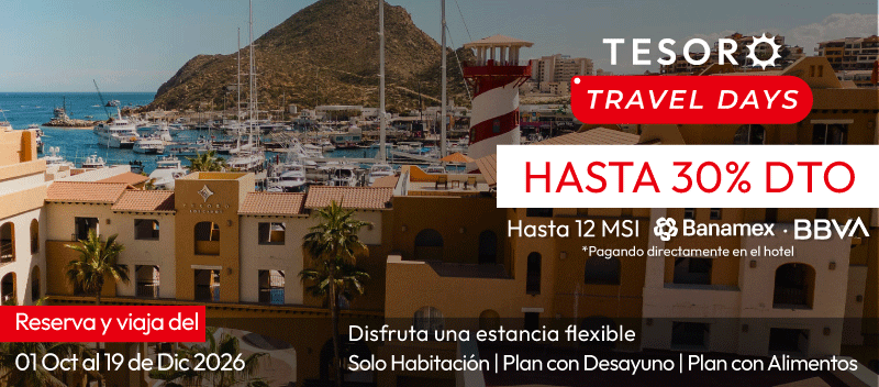 Tesoro Travel Days en Tesoro en Tesoro Los Cabos viajando del 01/Diciembre/2026 al 19/Diciembre/2026