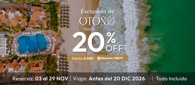 Escapada De Otoño en Tesoro en Tesoro Ixtapa viajando del 03/Noviembre/2026 al 20/Diciembre/2026