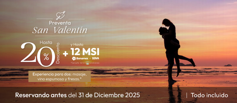 Preventa San Valentín en Tesoro en Tesoro Ixtapa viajando del 01/Febrero/2026 al 28/Febrero/2026