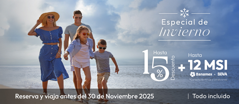 Especial De Invierno en Tesoro en Tesoro Manzanillo viajando del 01/Noviembre/2025 al 30/Noviembre/2025